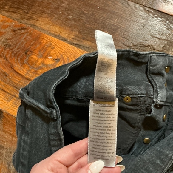 Good American Good Waist Corset Button Fly High Rise Skinny Jeans Black Size 10/ - Picture 6 of 6